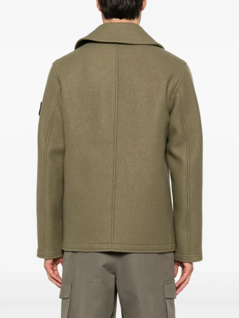 Alternative view of Palton Stone Island Heavy Melton Peacoat khaki