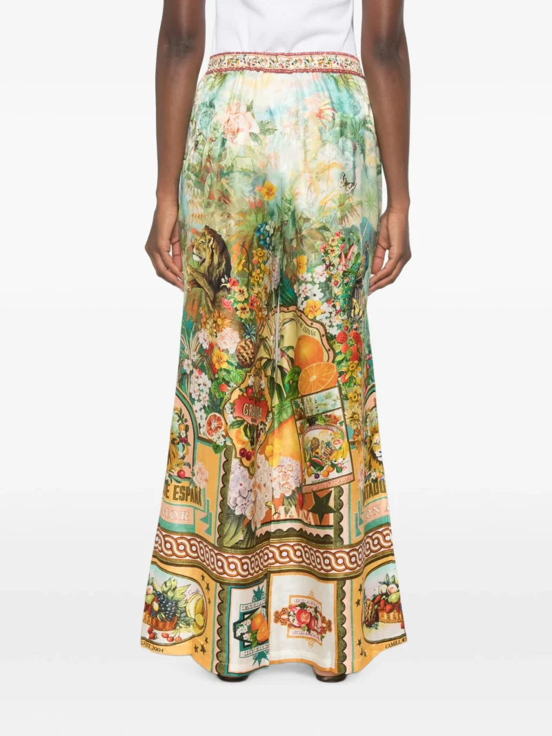 Alternative view of Pantaloni Camilla Graphic-Print Palazzo multicolor