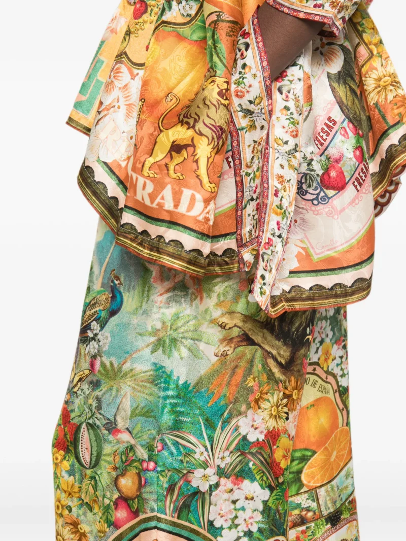 Pantaloni Camilla Graphic-Print Palazzo multicolor - imagine 5