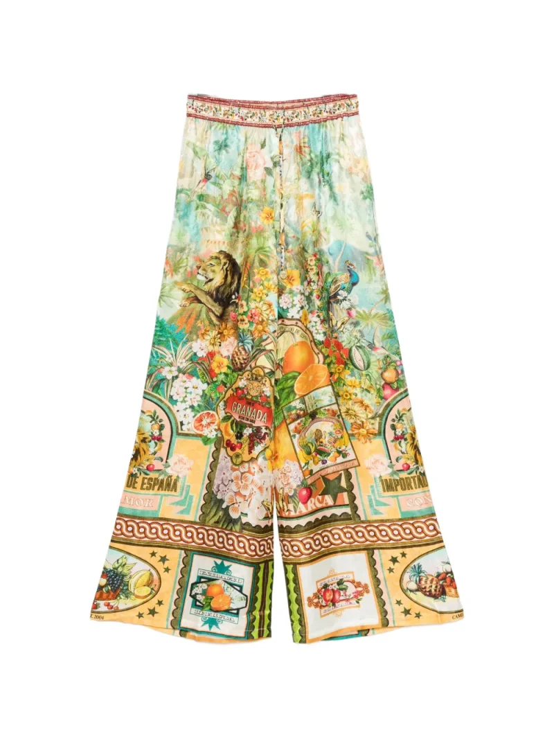 Pantaloni Camilla Graphic-Print Palazzo multicolor