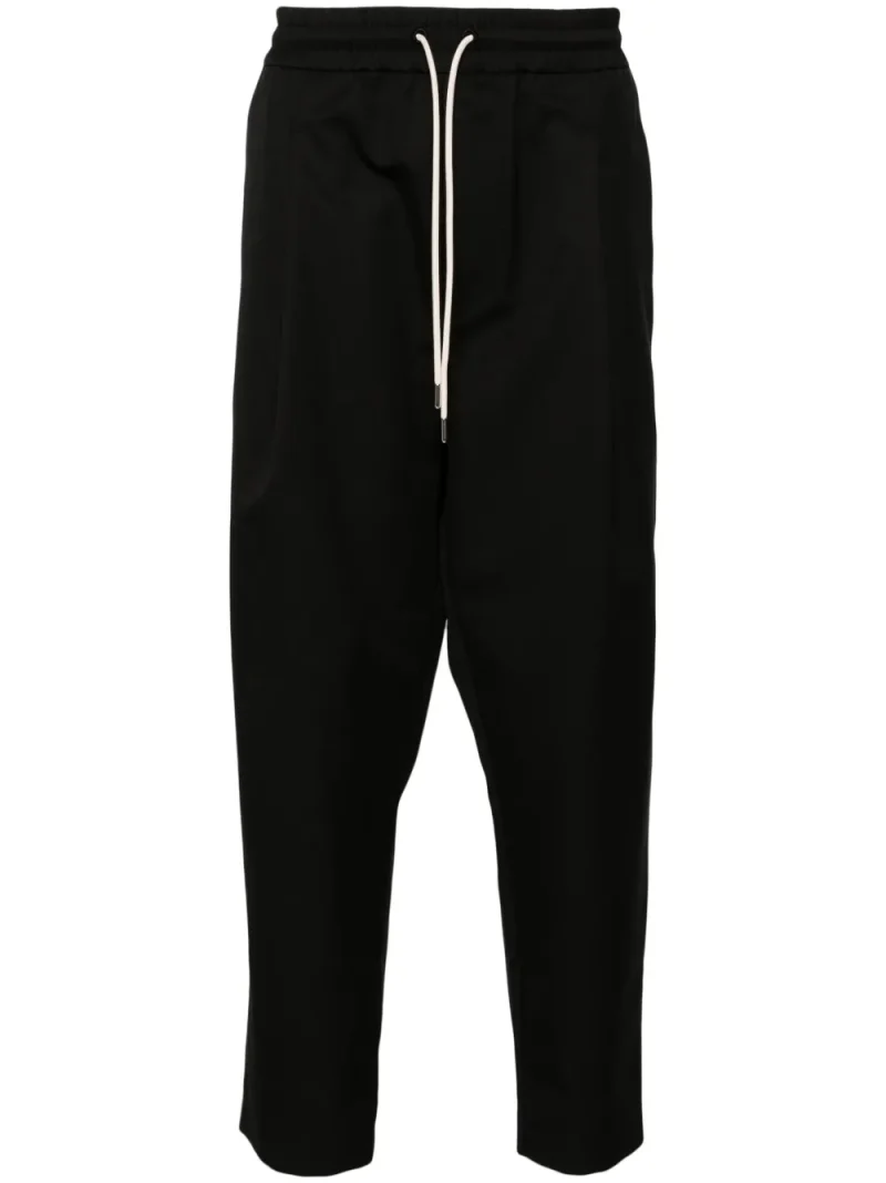 Pantaloni Drole De Monsieur Drawstring Twill Cropped negru