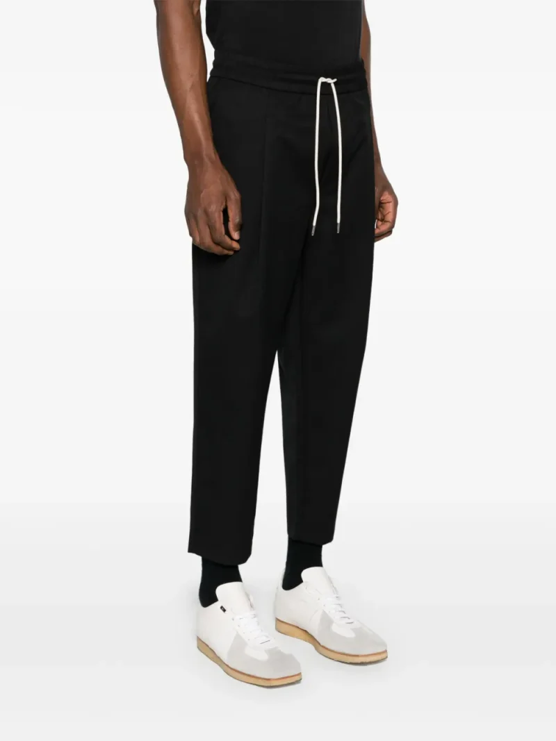 Pantaloni Drole De Monsieur Drawstring Twill Cropped negru - imagine 4
