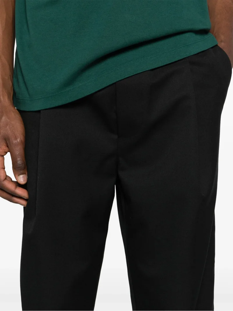 Pantaloni Drole De Monsieur Drawstring Twill Cropped negru - imagine 5
