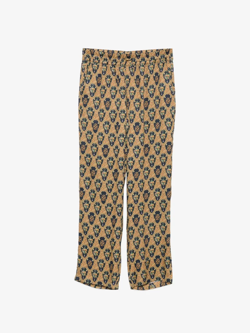 Pantaloni Drole De Monsieur Graphic-Print Drawstring bej