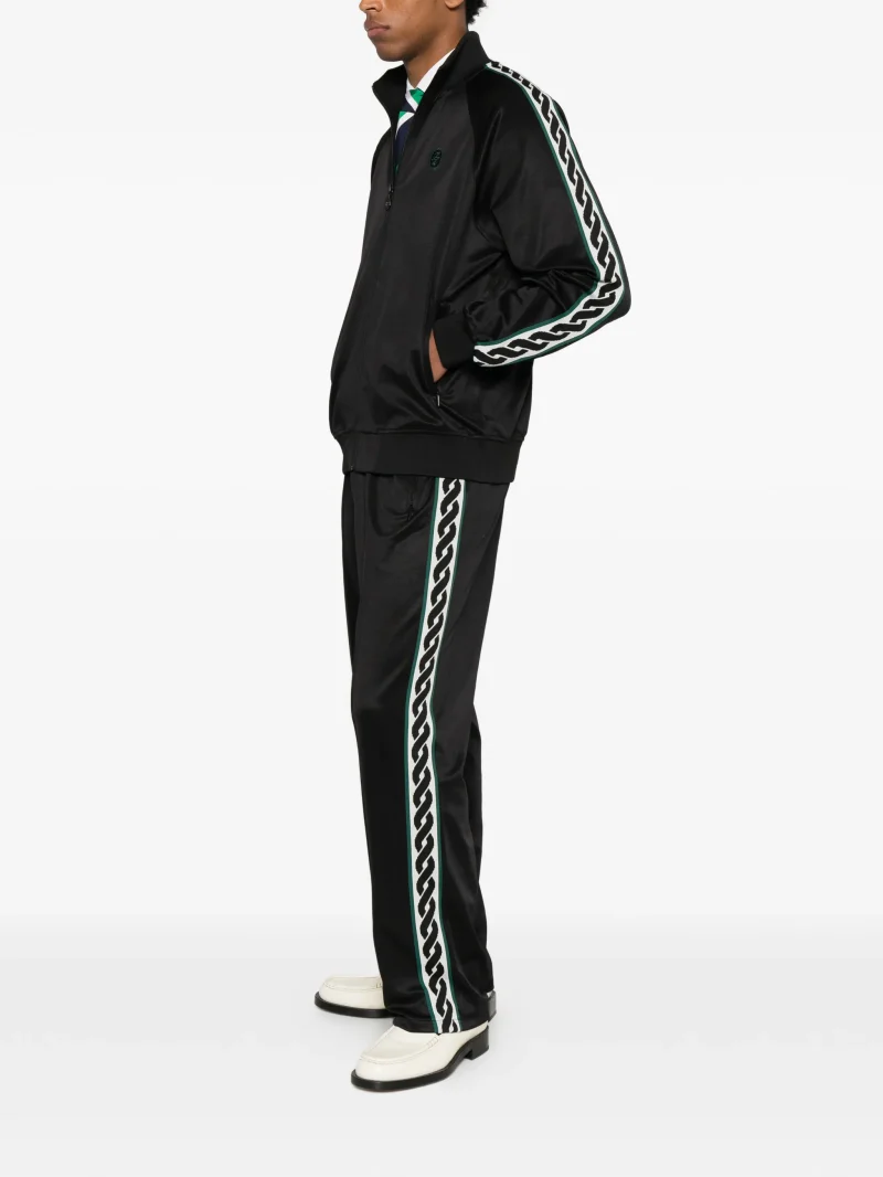 Pantaloni Drole De Monsieur Side-Stripe Track negru - imagine 3