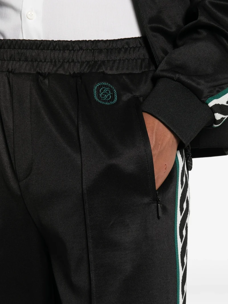 Pantaloni Drole De Monsieur Side-Stripe Track negru - imagine 5