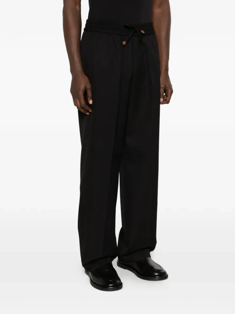 Pantaloni Drole De Monsieur Wide-Leg Drawstring negru - imagine 3