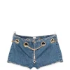 Pantaloni scurti Cult Gaia Baba Chain-Belt Denim albastru