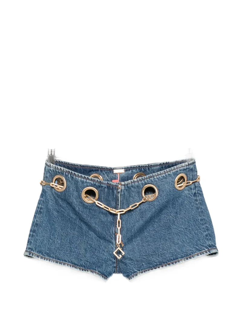Pantaloni scurti Cult Gaia Baba Chain-Belt Denim albastru