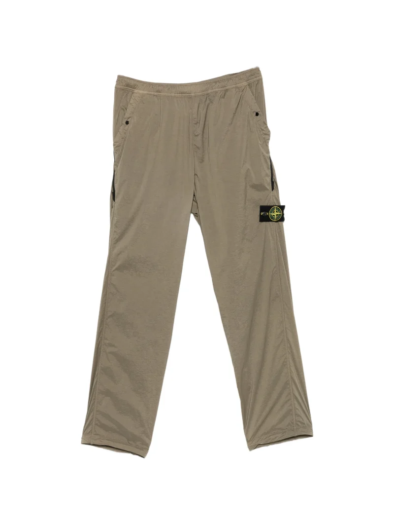 Pantaloni Stone Island Compass-Motif Track khaki