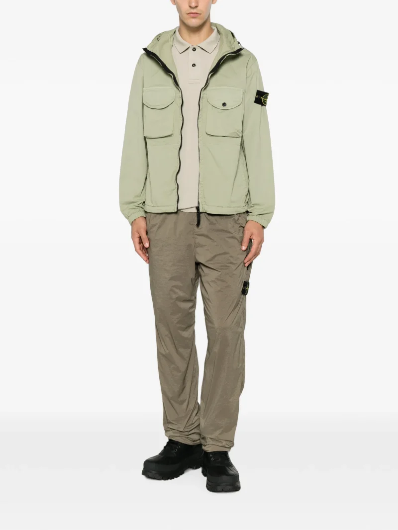 Pantaloni Stone Island Compass-Motif Track khaki - imagine 4