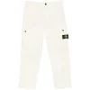 Pantaloni Stone Island Logo-Patch Cargo ecru