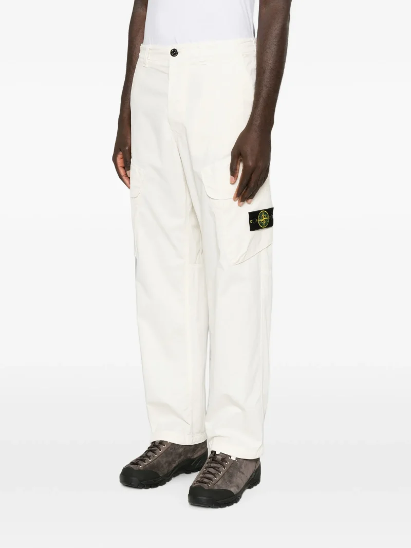 Pantaloni Stone Island Logo-Patch Cargo ecru - imagine 3