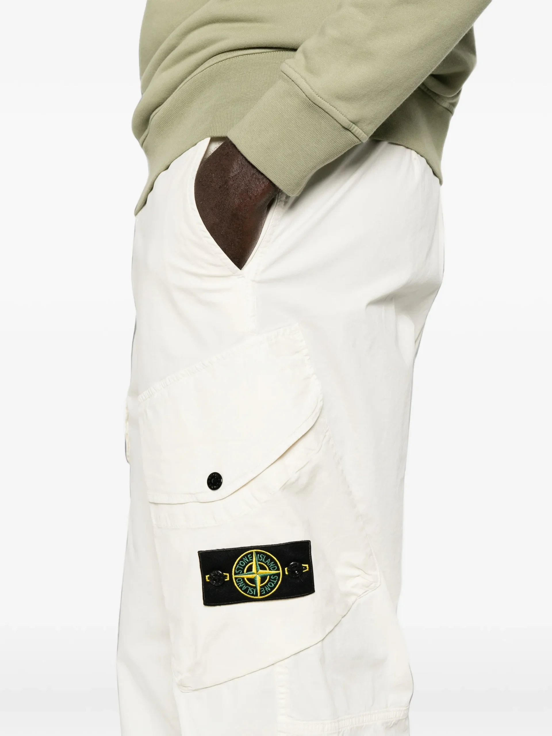 Pantaloni Stone Island Logo-Patch Cargo ecru - imagine 5