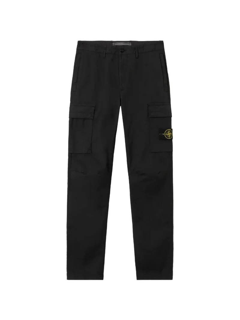 Pantaloni Stone Island Logo-Patch Cargo negru