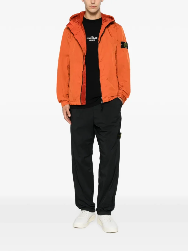 Pantaloni Stone Island Logo-Patch Drawstring negru - imagine 4