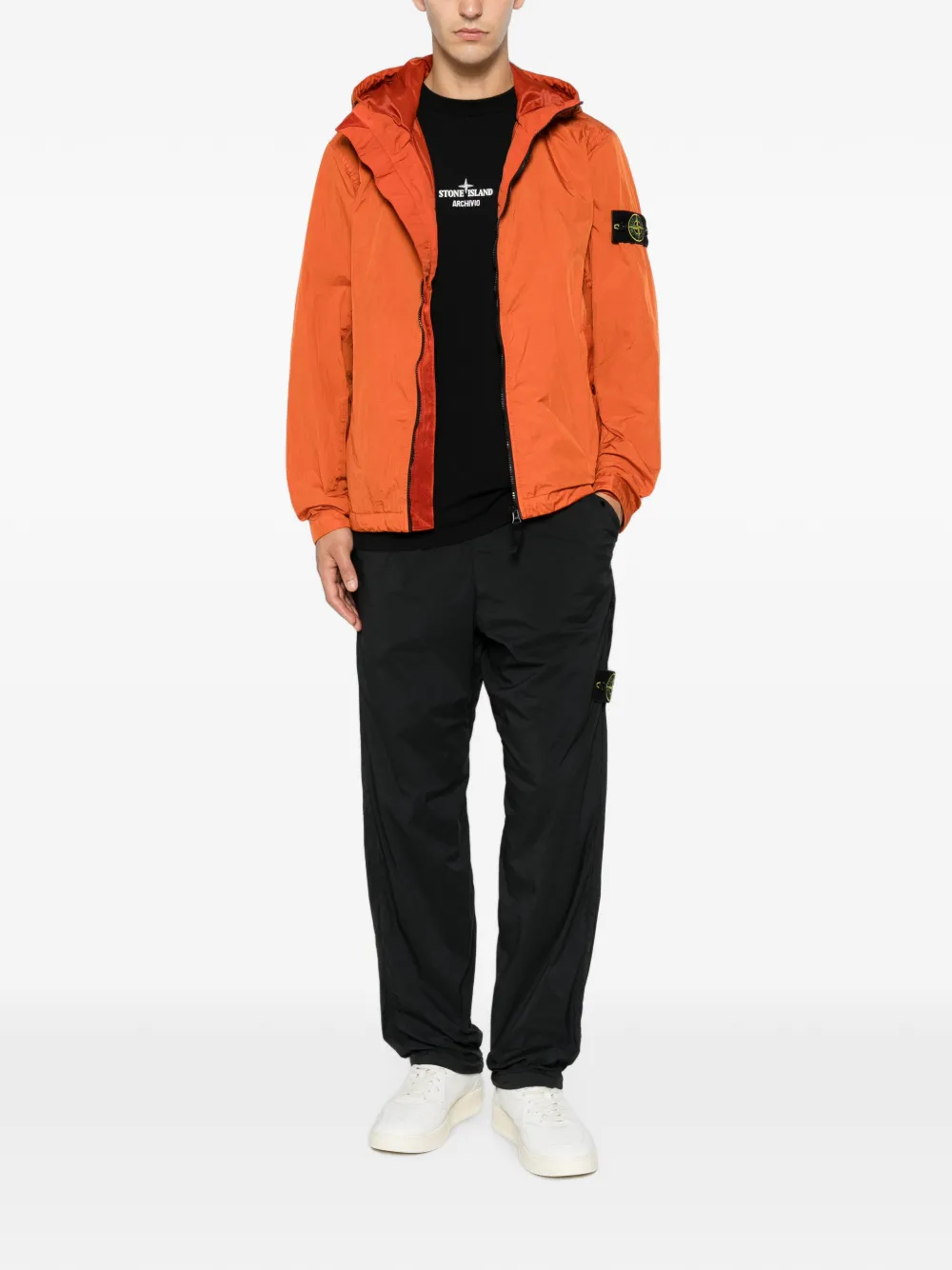 Pantaloni Stone Island Logo-Patch Drawstring negru - imagine 4