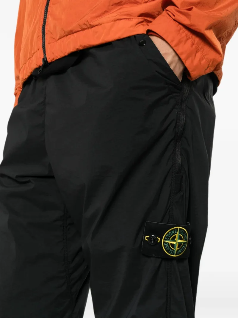 Pantaloni Stone Island Logo-Patch Drawstring negru - imagine 5