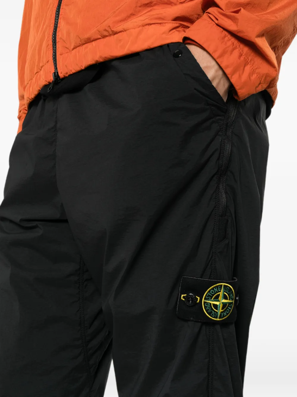 Pantaloni Stone Island Logo-Patch Drawstring negru - imagine 5