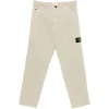 Pantaloni Stone Island Logo-Patch Straight-Leg bej