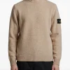 Pulover Logo-Patch Crew-Neck bej