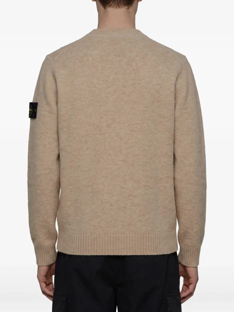 Alternative view of Pulover Logo-Patch Crew-Neck bej