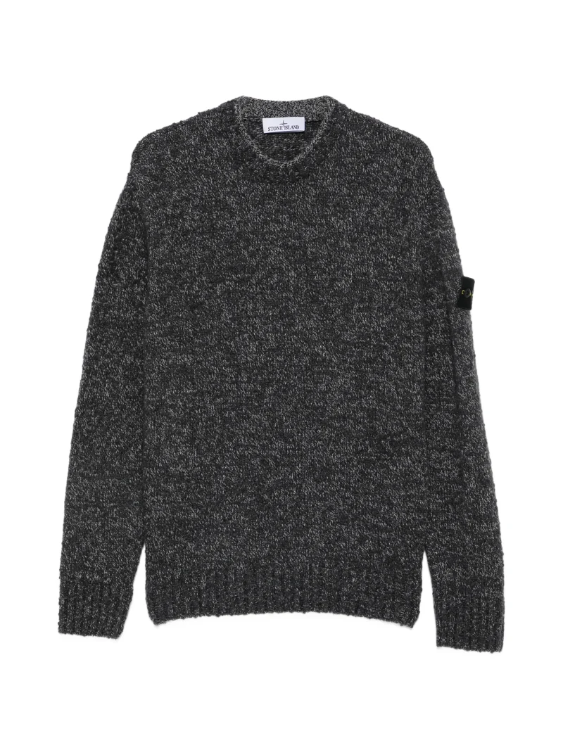 Pulover Stone Island Logo-Patch Marl-Knit gri