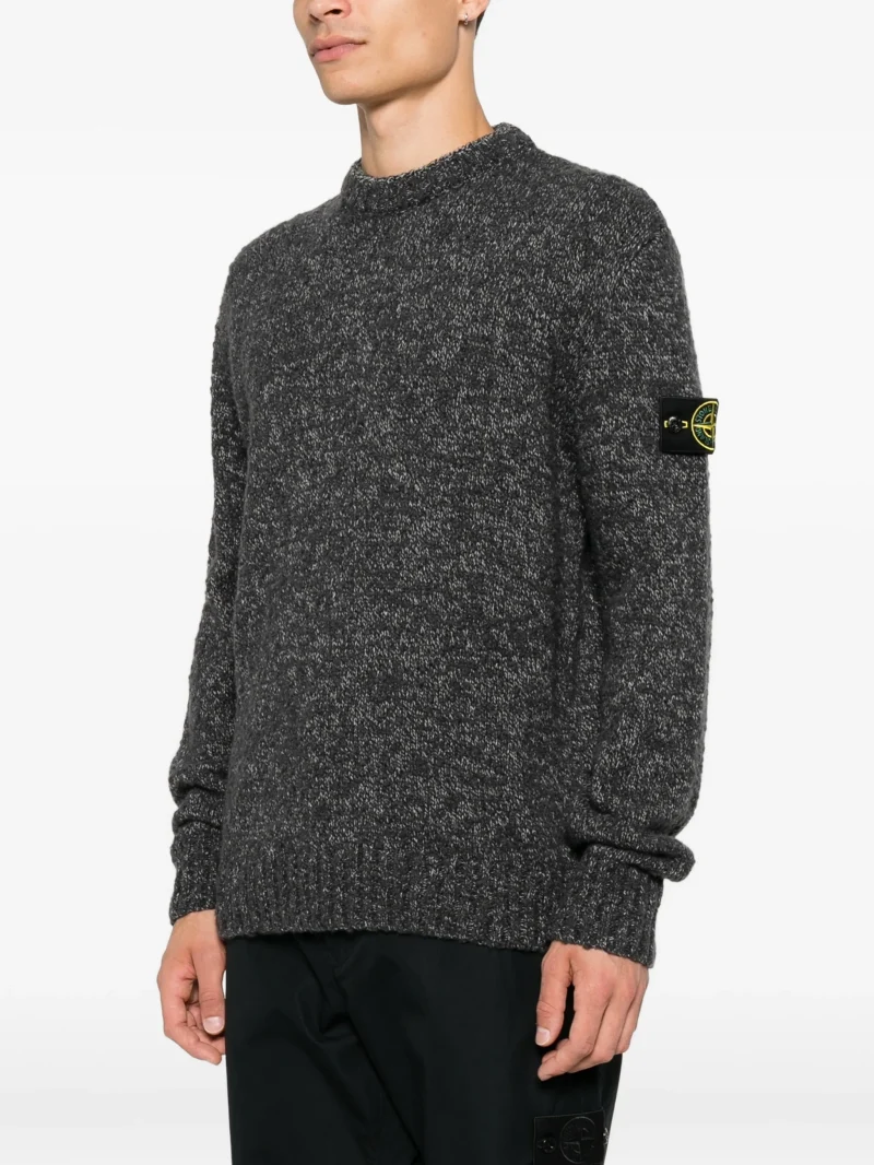 Alternative view of Pulover Stone Island Logo-Patch Marl-Knit gri