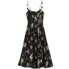 Rochie Camilla Floral-Print Crystal-Embellished negru