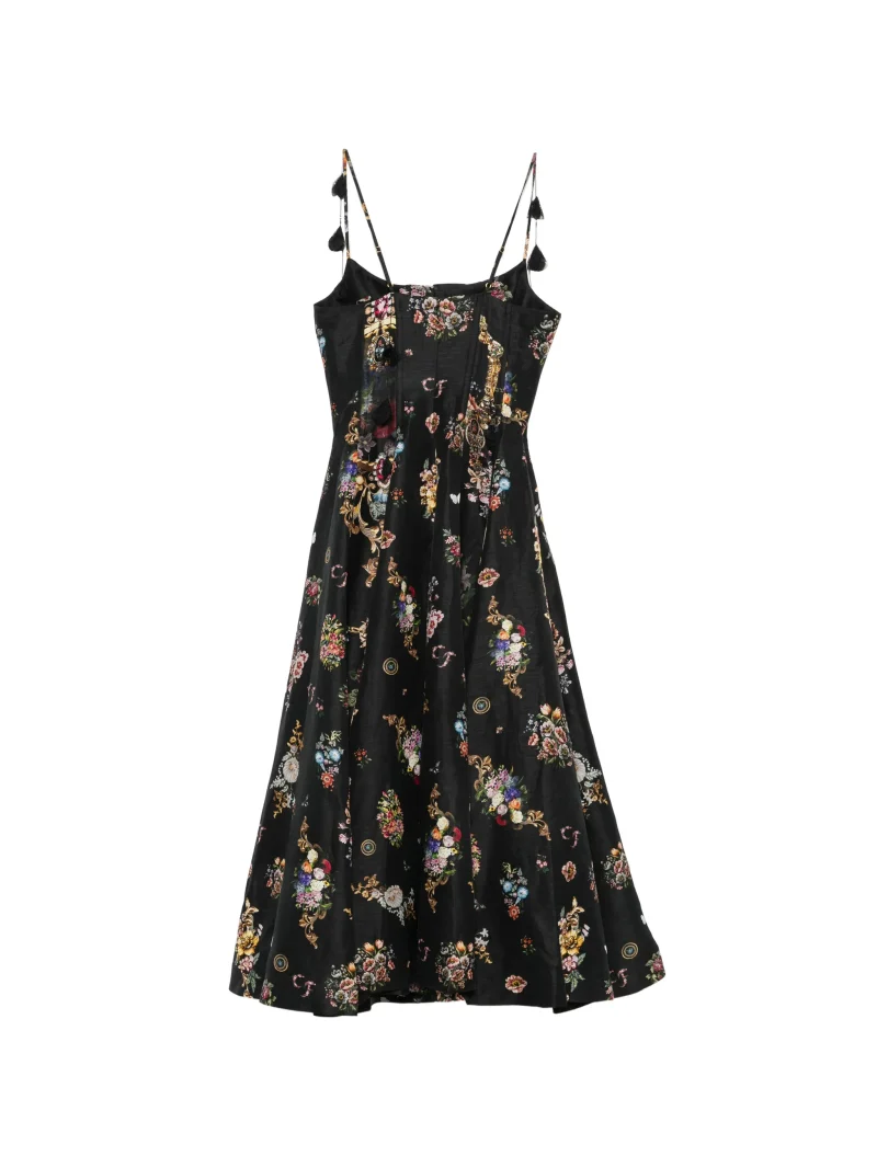 Alternative view of Rochie Camilla Floral-Print Crystal-Embellished negru
