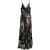 Rochie Camilla Floral-Print Rhinestone-Embellished Asymmetric negru