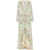 Rochie maxi Camilla Floral-Print V-neck verde