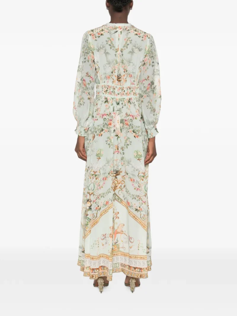 Alternative view of Rochie maxi Camilla Floral-Print V-neck verde