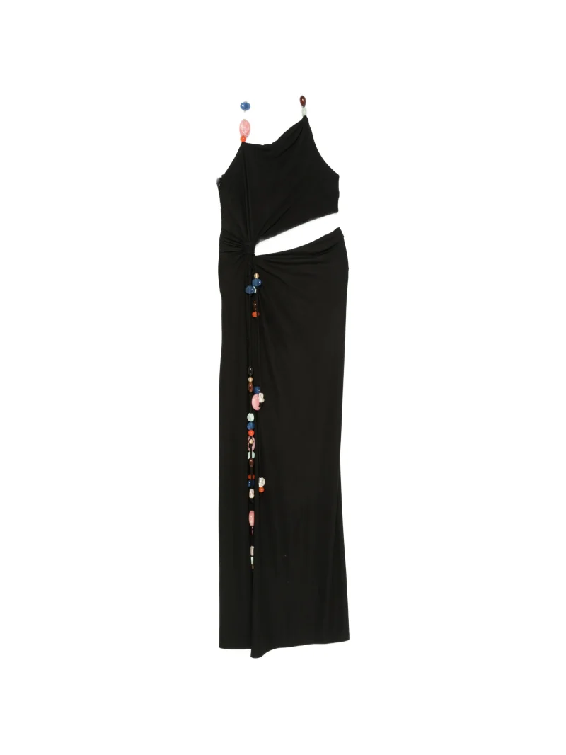 Rochie maxi Cult Gaia Macie Bead-Embellished Cut-Out negru
