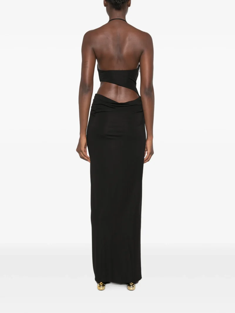 Alternative view of Rochie maxi Cult Gaia Macie Bead-Embellished Cut-Out negru