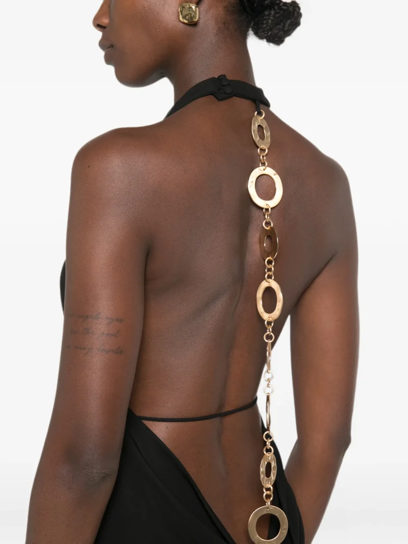 Rochie maxi Cult Gaia Sienna Halterneck Chain-Detail negru - imagine 5