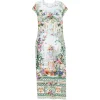 Rochie midi Camilla Floral-Print Rhinestone-Embellished multicolor