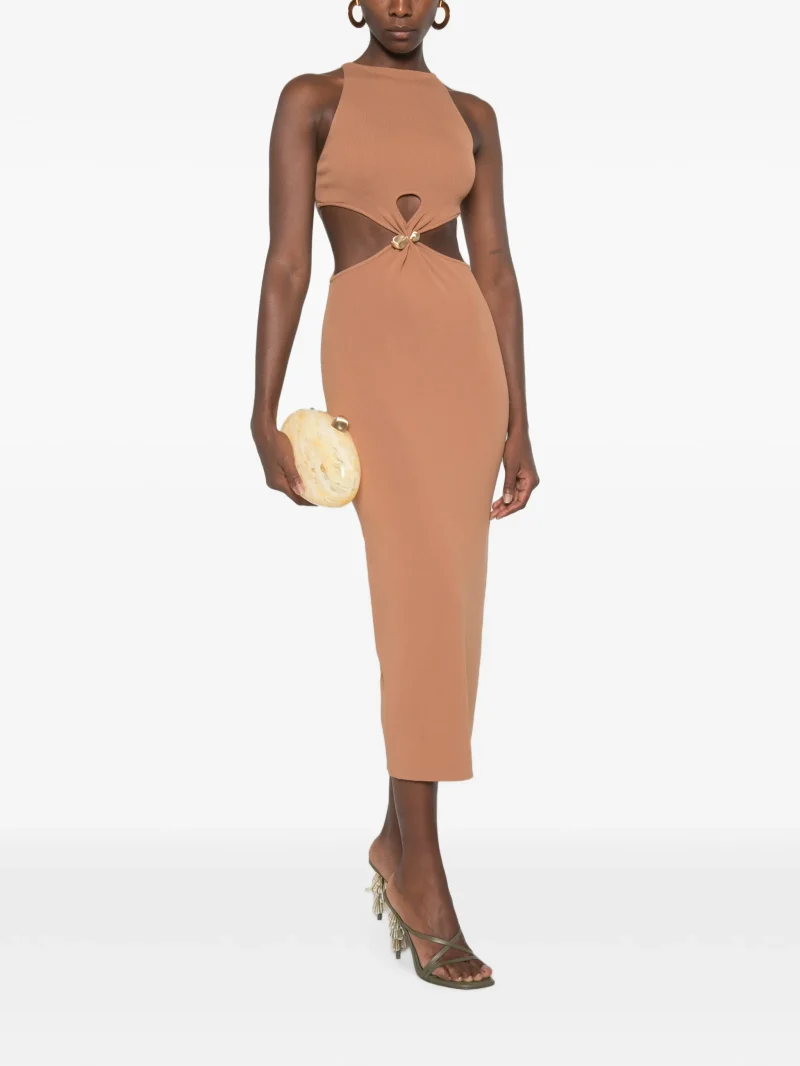 Rochie midi Cult Gaia Cypress Cut-Out maro - imagine 4