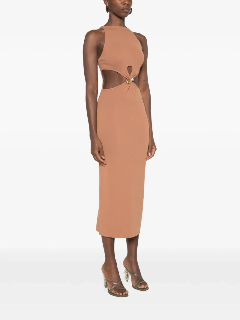 Rochie midi Cult Gaia Cypress Cut-Out maro - imagine 3