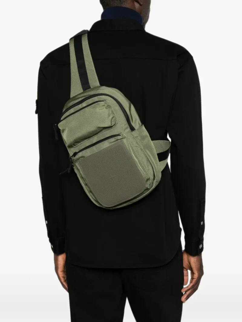 Rucsac Stone Island Logo-Patch Panelled khaki - imagine 3