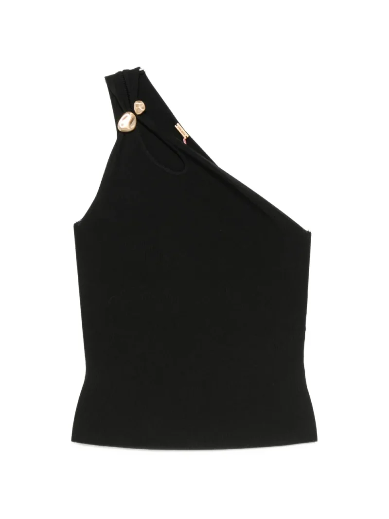 Top Cult Gaia Anouk One-Shoulder Hardware-Detail negru