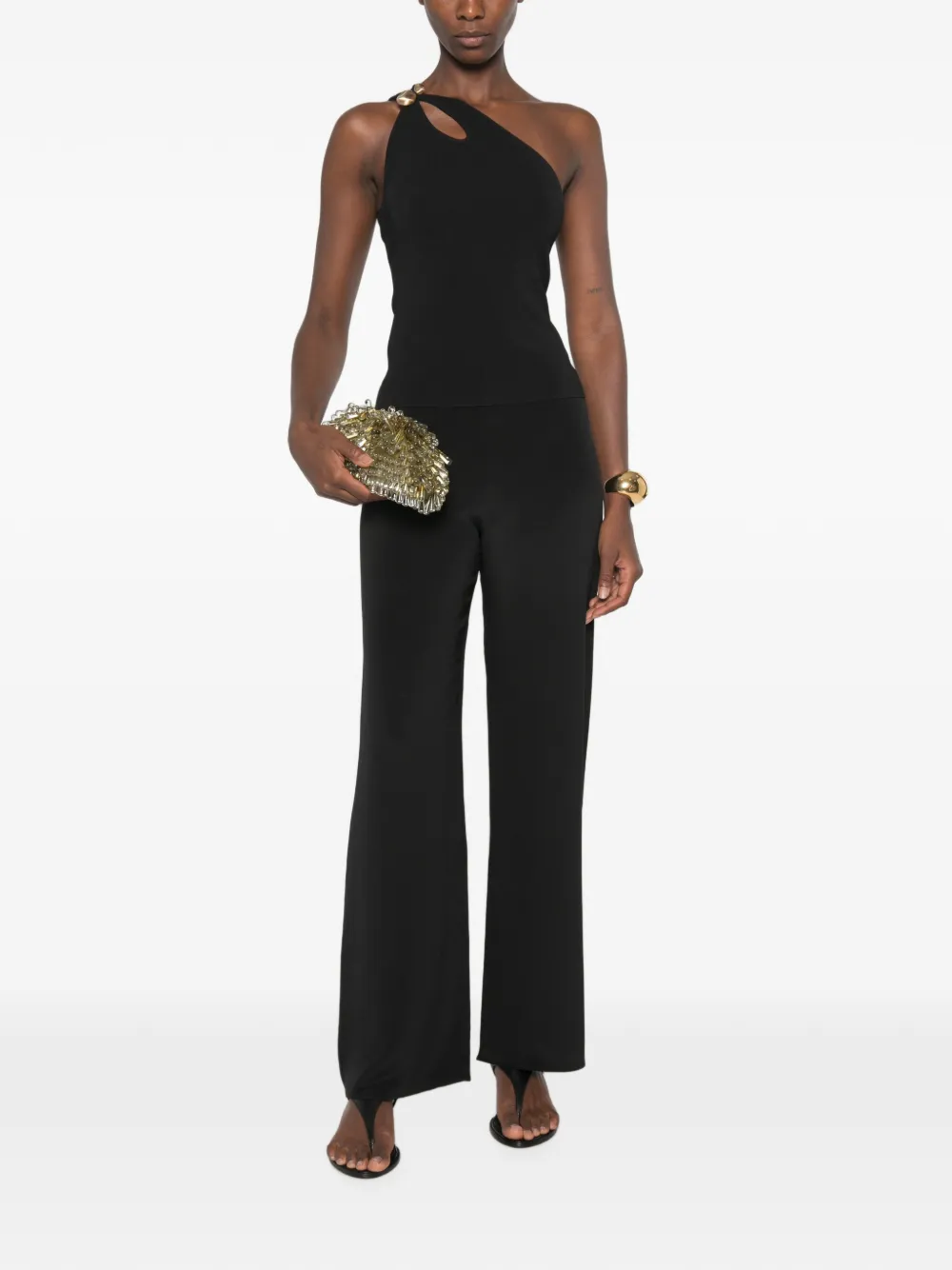 Top Cult Gaia Anouk One-Shoulder Hardware-Detail negru - imagine 4