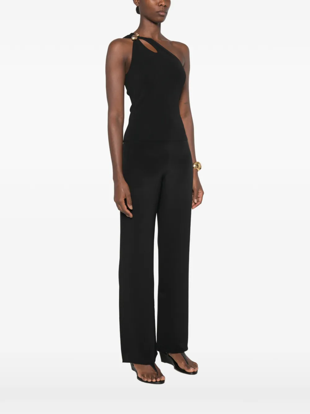 Top Cult Gaia Anouk One-Shoulder Hardware-Detail negru - imagine 3