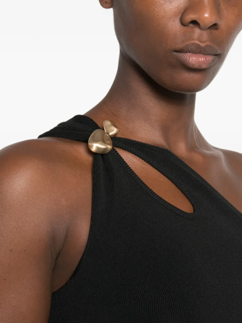 Top Cult Gaia Anouk One-Shoulder Hardware-Detail negru - imagine 5