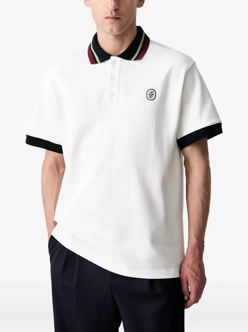 Tricou Drole De Monsieur D Mirror Tipped Polo alb