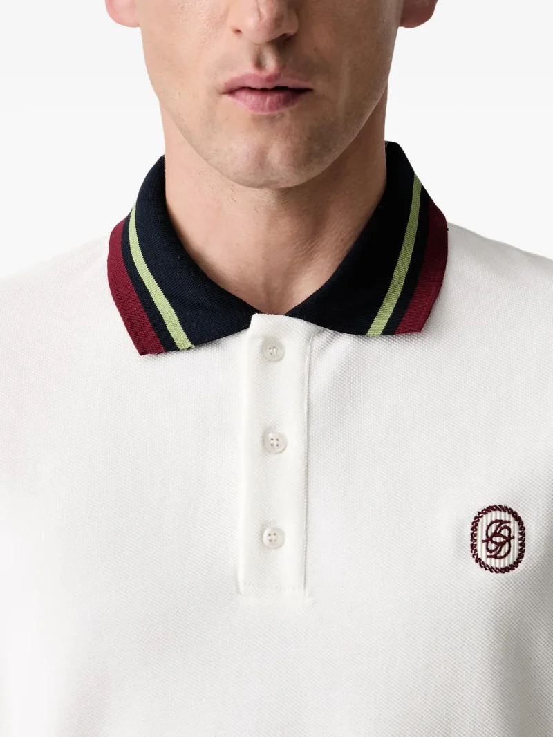 Tricou Drole De Monsieur D Mirror Tipped Polo alb - imagine 4