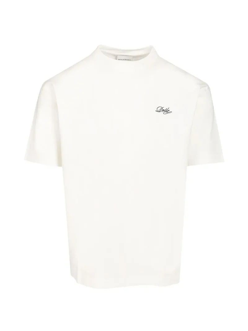 Tricou Drole De Monsieur Drole Belissima Logo-Embroidered ecru