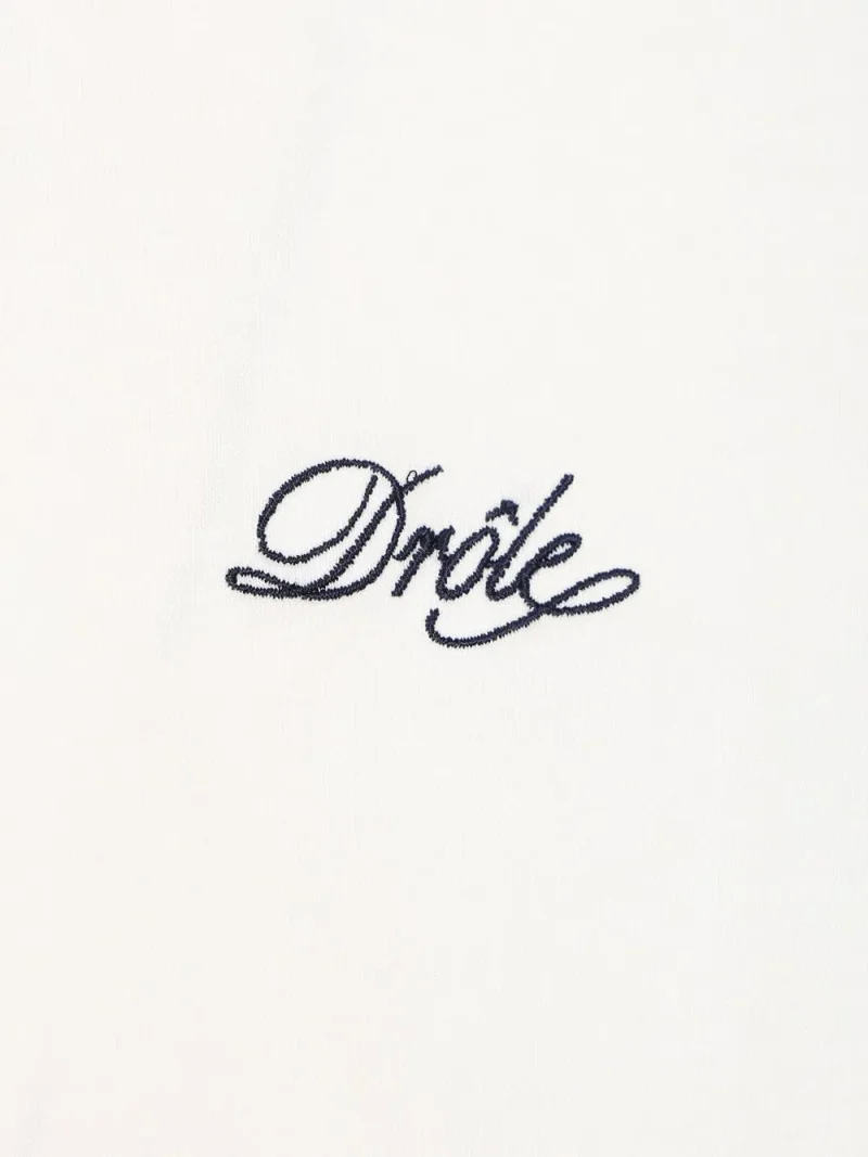 Tricou Drole De Monsieur Drole Belissima Logo-Embroidered ecru - imagine 3