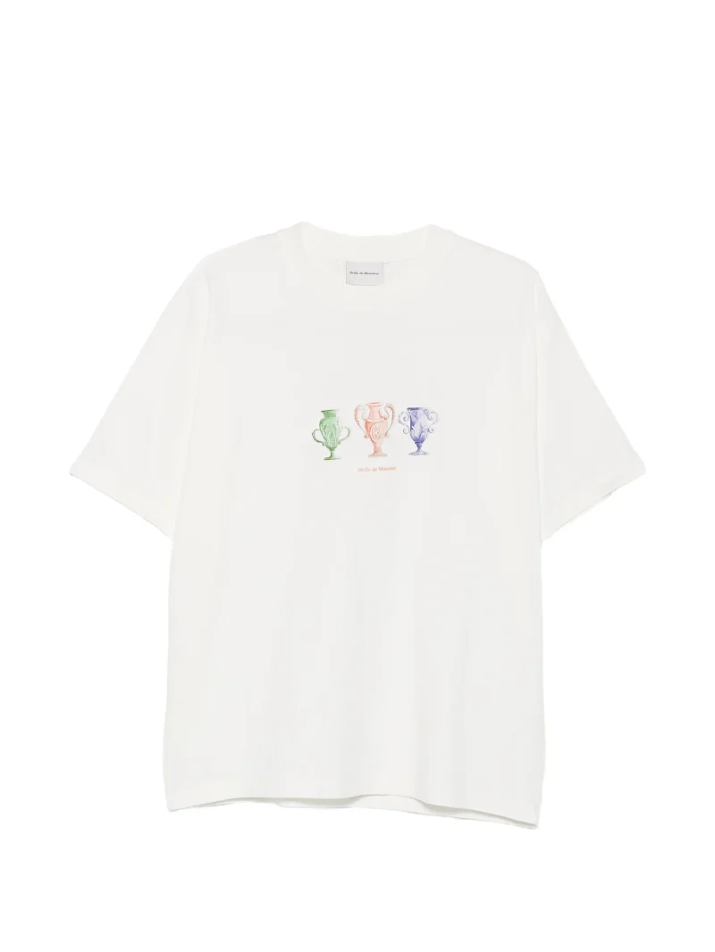 Tricou Drole De Monsieur Graphic-Print alb