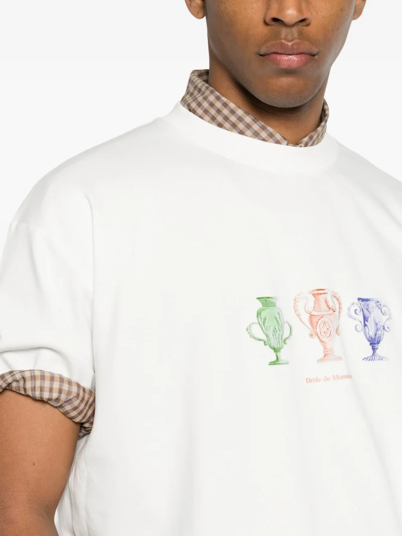Tricou Drole De Monsieur Graphic-Print alb - imagine 5